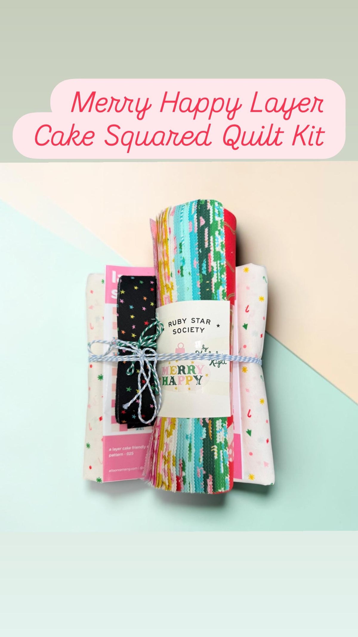 Merry Happy Layer Cake Squared Large Throw Quilt Kit
