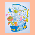 Butter Cookie Sewing Supplies |  Risograph Print: Small