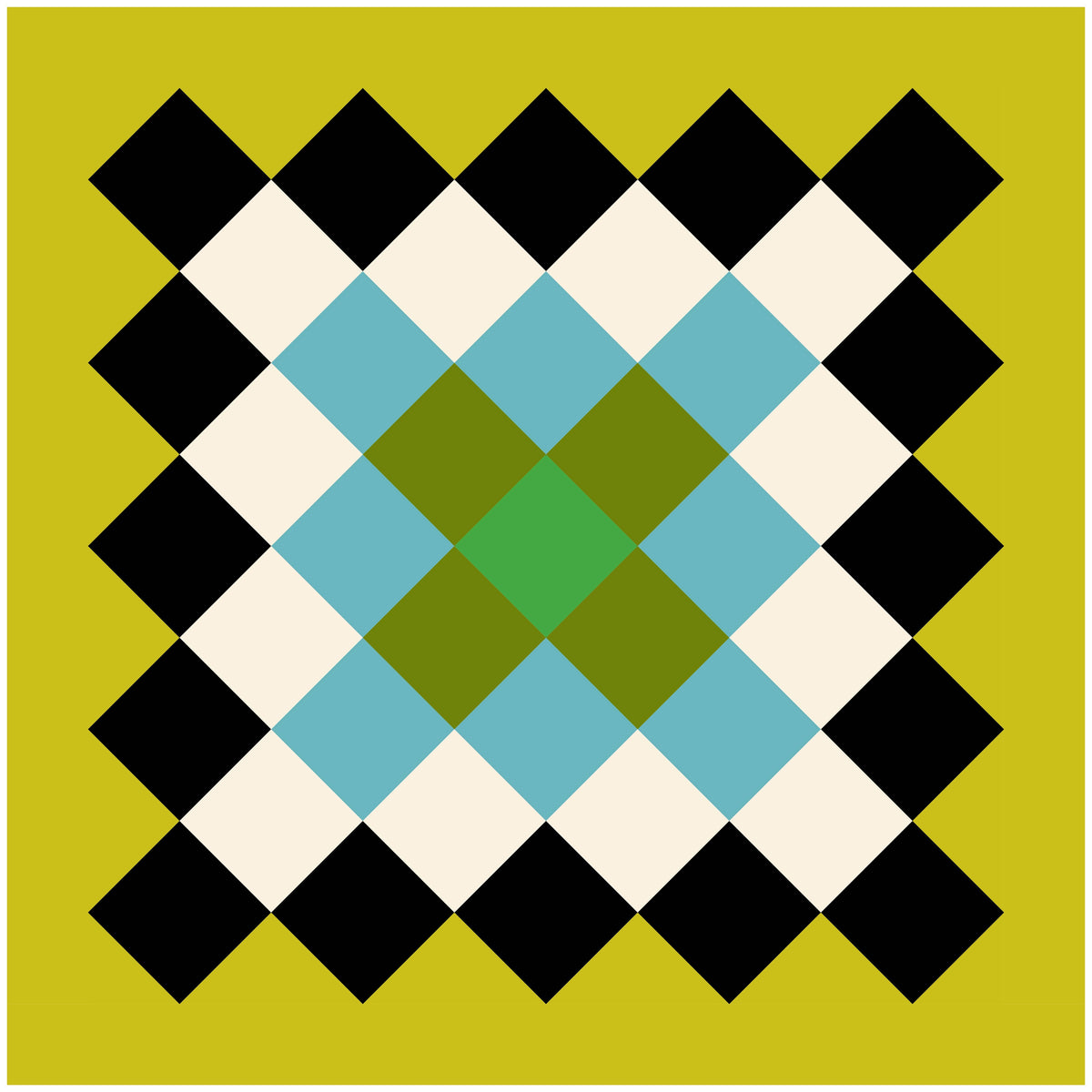 "Alexia" Granny Square | 2" Glitter Quilt Block Sticker