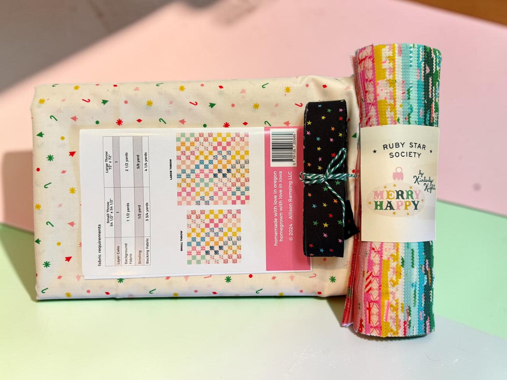 Merry Happy Layer Cake Squared Large Throw Quilt Kit