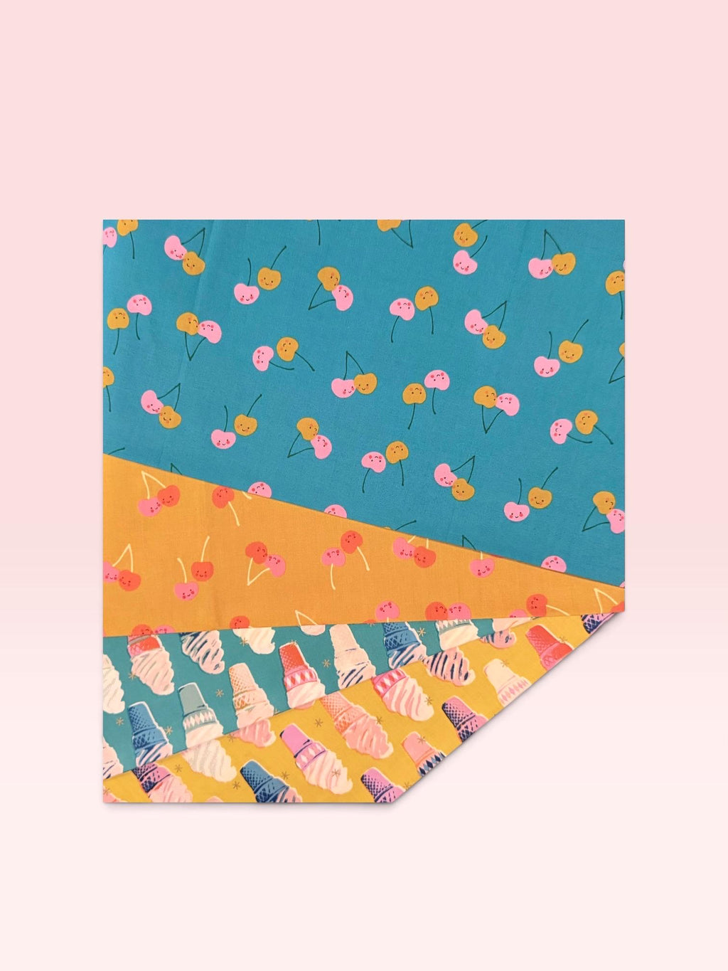 Fabric Bundle for Feature Prints of Ice Cream Sundae