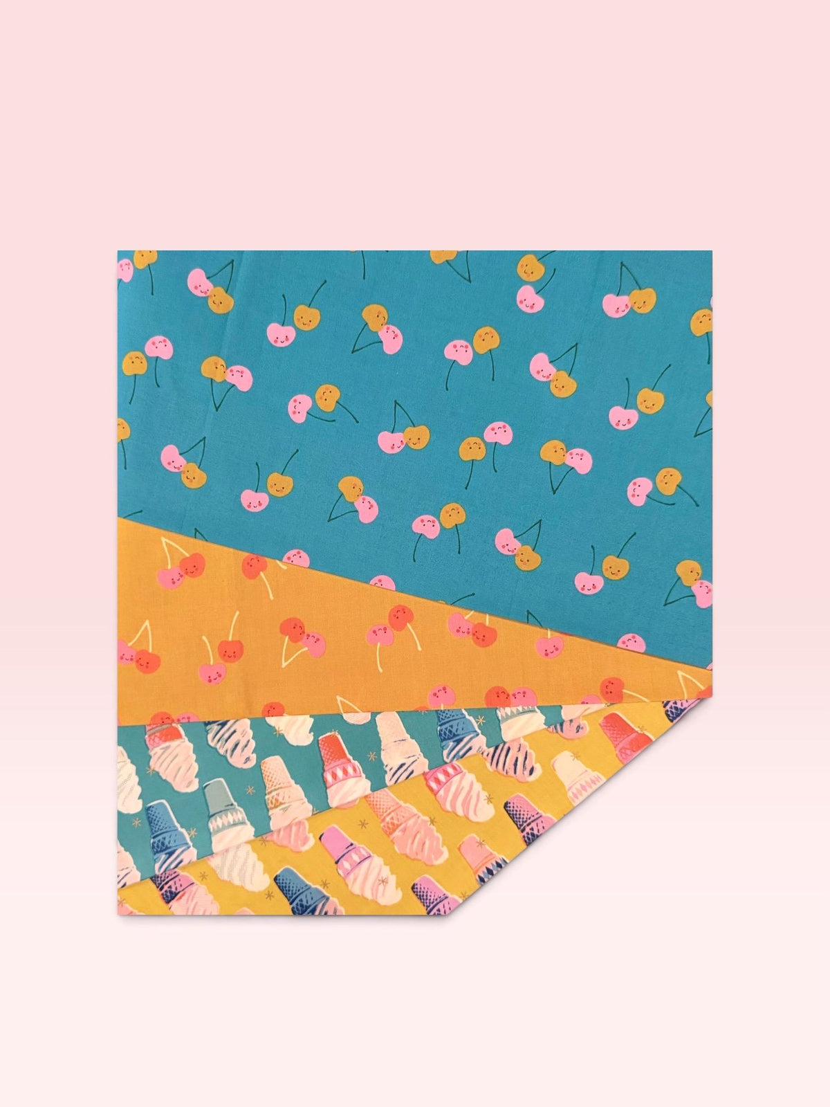 Fabric Bundle for Feature Prints of Ice Cream Sundae