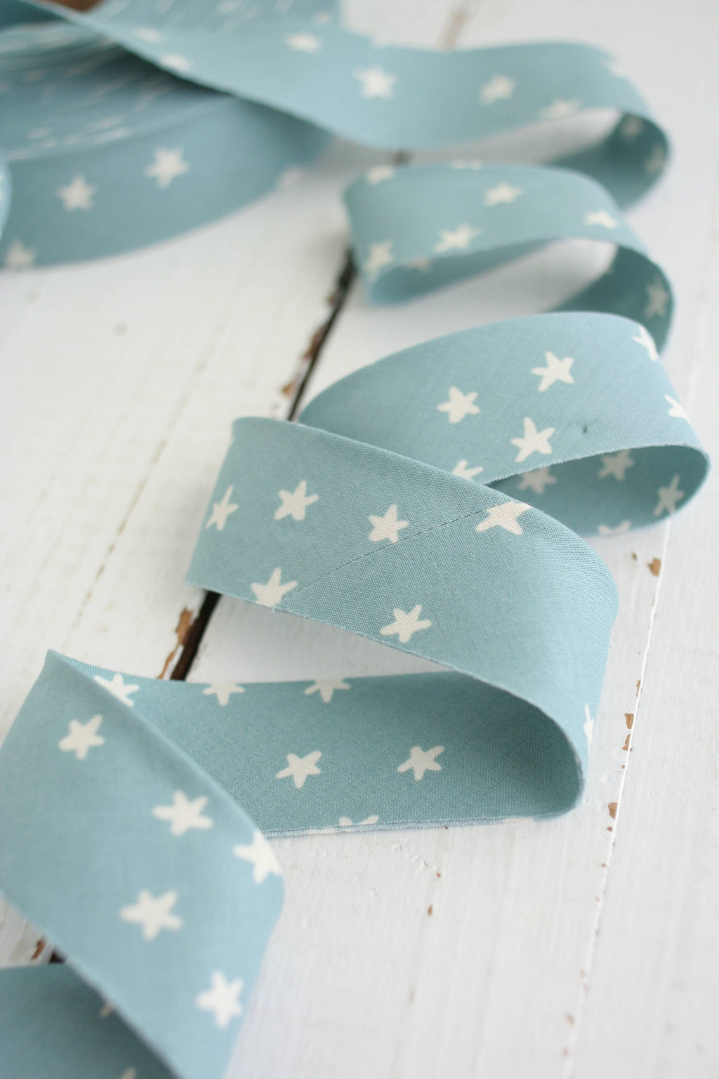 2.5" Bias Quilt Binding – Starry Soft Blue Ruby Star: Prepacked