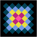 "Sarah" Granny Square | 2" Glitter Quilt Block Sticker