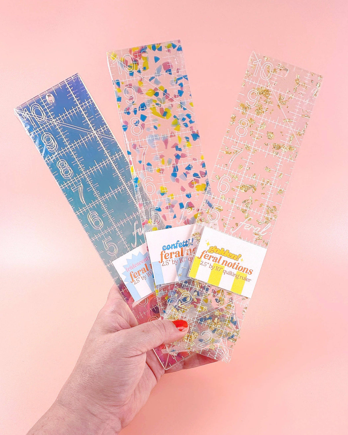 2.5 by 10 in quilting ruler: Confetti