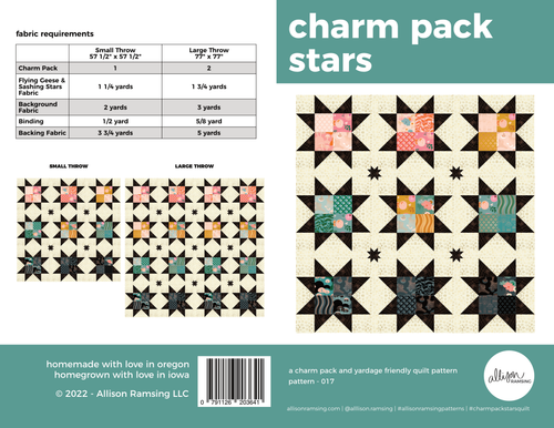 Charm Pack Stars Quilt Pattern - Printed