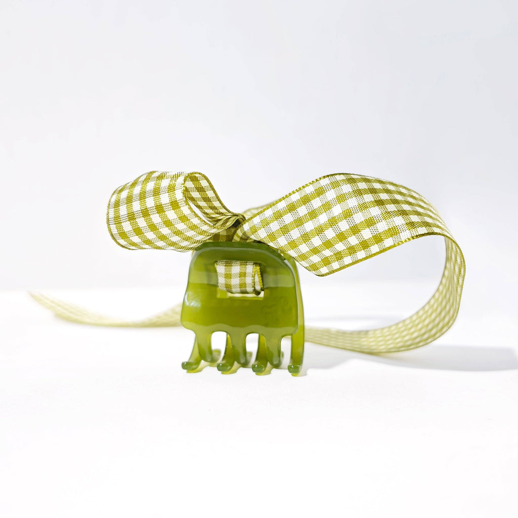 Gingham Bow Mini Claw
