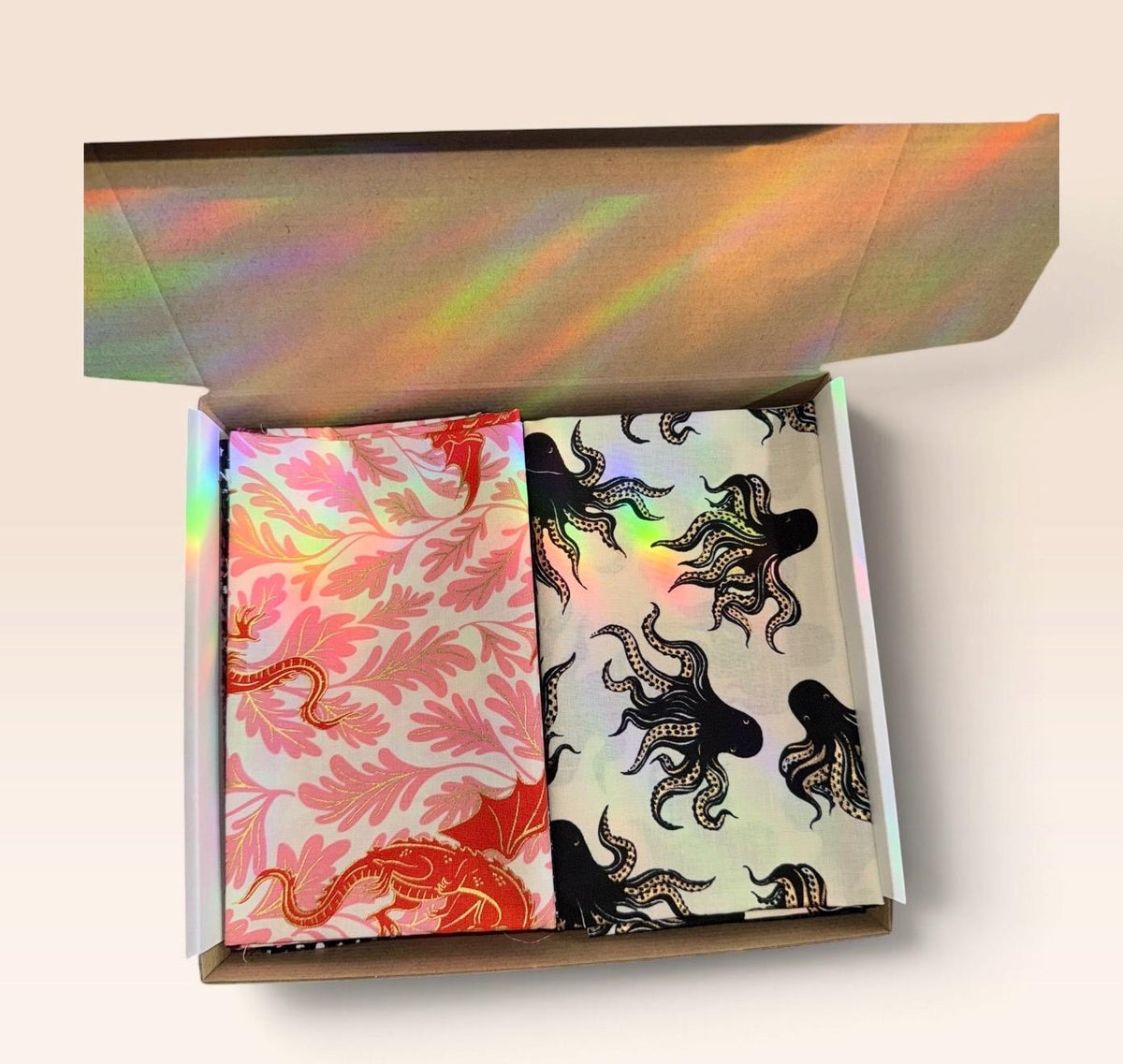 Fireglow Flame and Black & White Octo Large Throw Quilt Kit