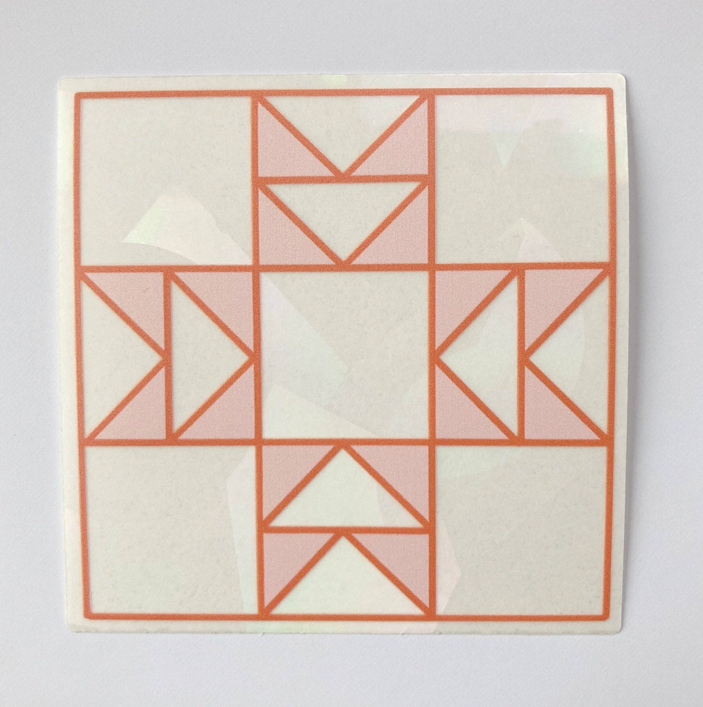Quilt block rainbow maker window cling sticker