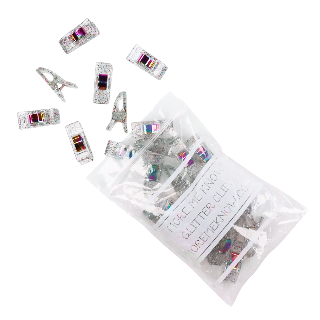 Clear Glitter Clips | Pack of 25