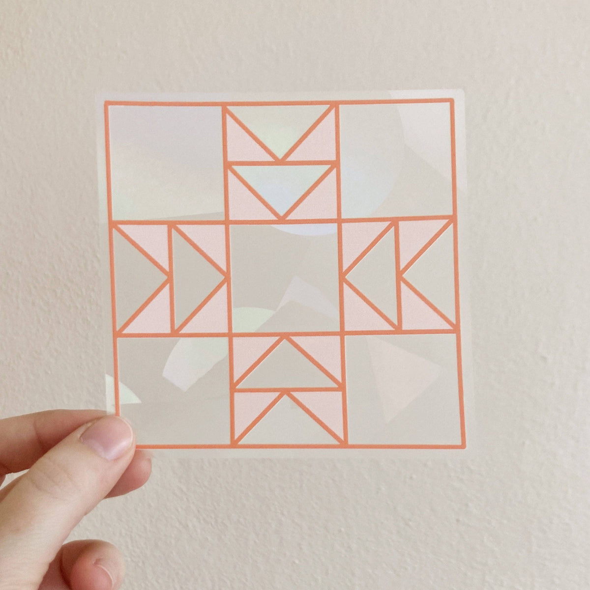 Quilt block rainbow maker window cling sticker