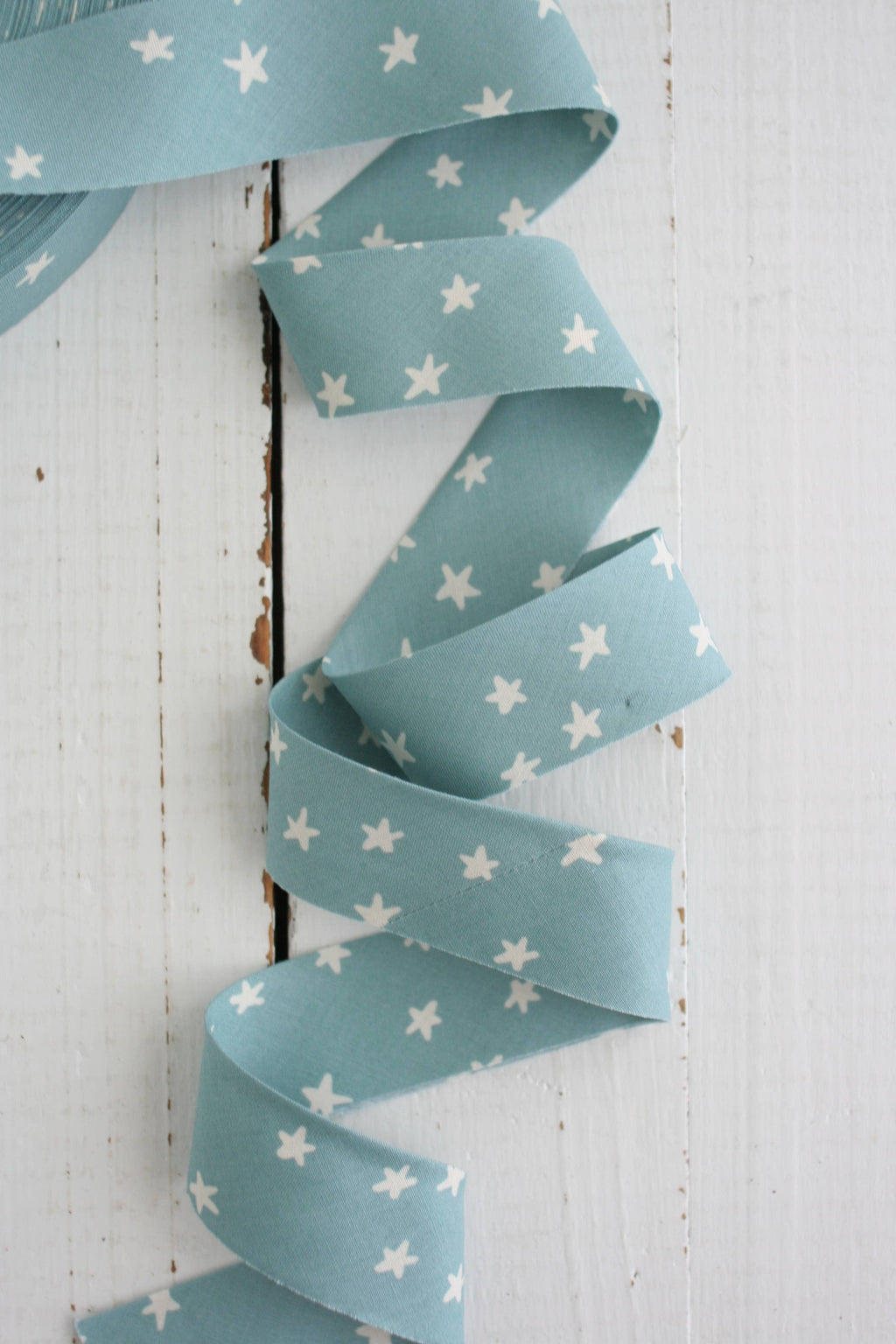 2.5" Bias Quilt Binding – Starry Soft Blue Ruby Star: Prepacked